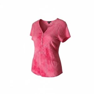 Sami & Jo Elegant Pink Tie Dye Look Short Sleeve Sequined Top Sz M